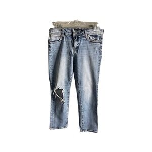 Kut from the kloth women size 10 single busted knee ankle crop jeans